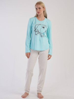 Хлопковая пижама с брюками в полоску VIENETTA 3032380000