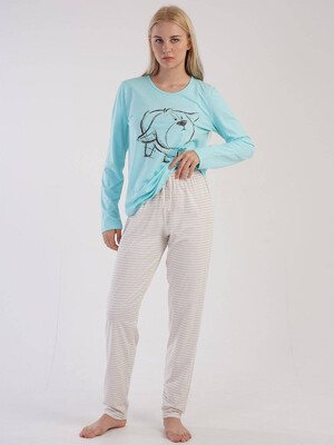 Купить Хлопковая пижама с брюками в полоску VIENETTA 3032380000 в Украина в Lingerie.ua - Одяг для дому та відпочинку, Фото 2