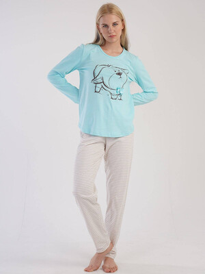 Купить Хлопковая пижама с брюками в полоску VIENETTA 3032380000 в Украина в Lingerie.ua - Одяг для дому та відпочинку, Фото 3