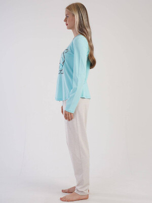 Купить Хлопковая пижама с брюками в полоску VIENETTA 3032380000 в Украина в Lingerie.ua - Одяг для дому та відпочинку, Фото 5