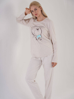 Купить Хлопковая пижама с брюками в полоску VIENETTA 3032380000 в Украина в Lingerie.ua - Одяг для дому та відпочинку, Фото 6