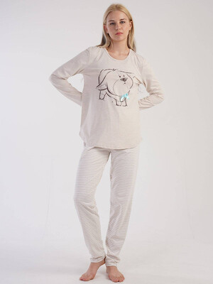 Купить Хлопковая пижама с брюками в полоску VIENETTA 3032380000 в Украина в Lingerie.ua - Одяг для дому та відпочинку, Фото 7