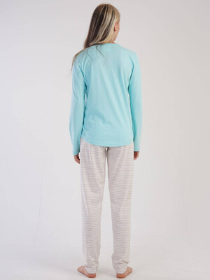 Купить Хлопковая пижама с брюками в полоску VIENETTA 3032380000 в Украина в Lingerie.ua - Одяг для дому та відпочинку, Фото 8