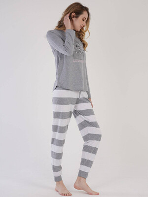 Купить Хлопковая пижама с брюками в полоску VIENETTA 3031530000 в Украина в Lingerie.ua - Одяг для дому та відпочинку, Фото 4