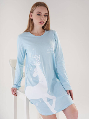 Купить Хлопковая туника с длинным рукавом VIENETTA 3031290000 в Украина в Lingerie.ua - Одяг для дому та відпочинку, Фото 3