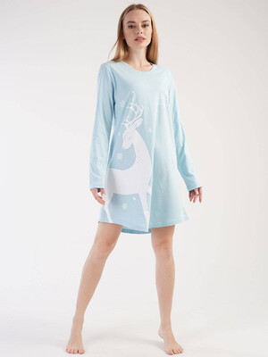 Купить Хлопковая туника с длинным рукавом VIENETTA 3031290000 в Украина в Lingerie.ua - Одяг для дому та відпочинку, Фото 4