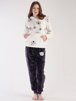 Купить Плюшевый тёплый комплект  с худи из велсофтатVIENETTA 3030660230 в Украина в Lingerie.ua - Одяг для дому та відпочинку, Фото 2