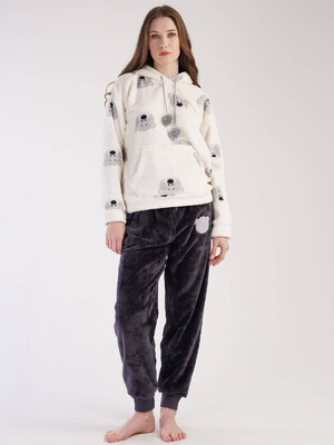 Купить Плюшевый тёплый комплект  с худи из велсофтатVIENETTA 3030660230 в Украина в Lingerie.ua - Одяг для дому та відпочинку, Фото 6