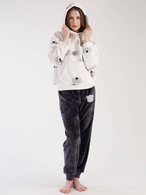 Купить Плюшевый тёплый комплект  с худи из велсофтатVIENETTA 3030660230 в Украина в Lingerie.ua - Одяг для дому та відпочинку, Фото 7