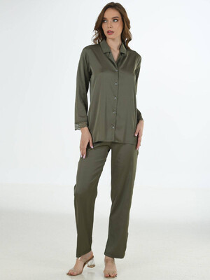 Купить Шелковая пижама с длинным рукавом VIENETTA 1612425290 в Украина в Lingerie.ua - Одяг для дому та відпочинку, Фото 3