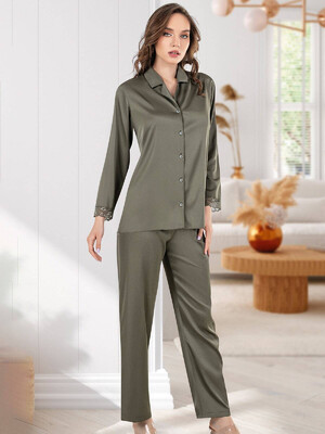 Купить Шелковая пижама с длинным рукавом VIENETTA 1612425290 в Украина в Lingerie.ua - Одяг для дому та відпочинку, Фото 4