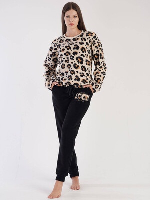 Купить Флисовый костюм с леопардовым принтом VIENETTA 3031640280 в Украина в Lingerie.ua - Одяг для дому та відпочинку, Видео