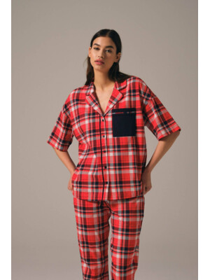 Купить Классическая пижама в клетку с коротким рукавом HAYS 27461 в Украина в Lingerie.ua - Одяг для дому та відпочинку, Фото 14