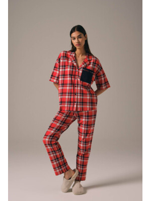 Купить Классическая пижама в клетку с коротким рукавом HAYS 27461 в Украина в Lingerie.ua - Одяг для дому та відпочинку, Фото 11