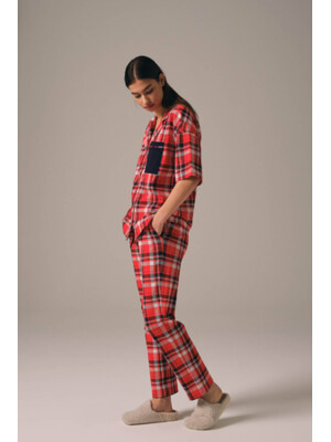 Купить Классическая пижама в клетку с коротким рукавом HAYS 27461 в Украина в Lingerie.ua - Одяг для дому та відпочинку, Фото 9