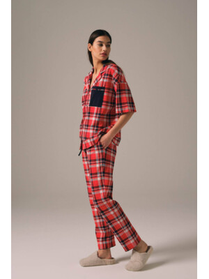 Купить Классическая пижама в клетку с коротким рукавом HAYS 27461 в Украина в Lingerie.ua - Одяг для дому та відпочинку, Фото 8