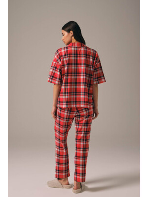 Купить Классическая пижама в клетку с коротким рукавом HAYS 27461 в Украина в Lingerie.ua - Одяг для дому та відпочинку, Фото 7