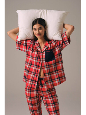 Купить Классическая пижама в клетку с коротким рукавом HAYS 27461 в Украина в Lingerie.ua - Одяг для дому та відпочинку, Фото 6