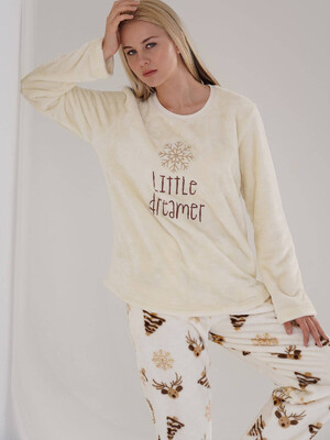 Купить Теплая пижама из велсофта с принтом VIENETTA 3040760168 в Украина в Lingerie.ua - Одяг для дому та відпочинку, Фото 2