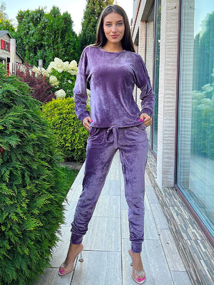 Велюровый костюм большого размера с джоггерами LINGERIE 170644-П