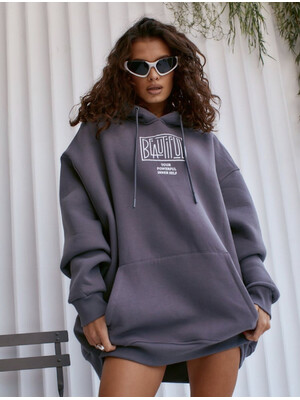 Купить ОПТОМ Тепле жіноче худі оверсайз Little Secret 2462 в Украина в Lingerie.ua - Одяг для дому та відпочинку, Фото 1