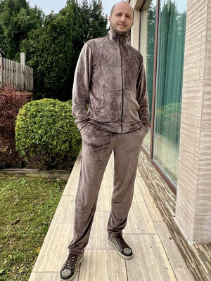 Велюровий костюм чоловічий на блискавці LNGR 170674