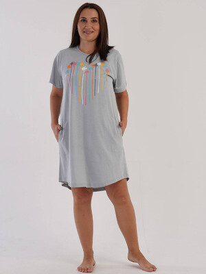 Купить Хлопковая туника большого размера с карманами VIENETTA 3070040000 в Украина в Lingerie.ua - Одяг для дому та відпочинку, Фото 1