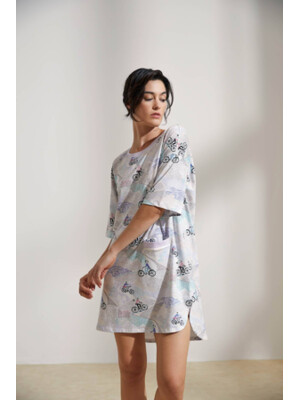 Купить Хлопковая туника свободного покроя с коротким рукавом HAYS 36222 в Украина в Lingerie.ua - Одяг для дому та відпочинку, Фото 12