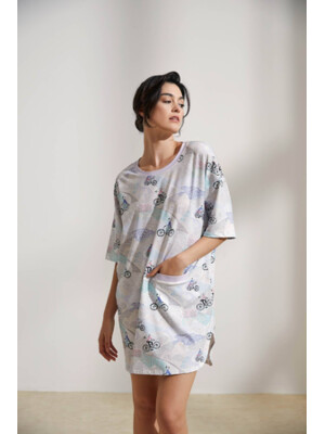 Купить Хлопковая туника свободного покроя с коротким рукавом HAYS 36222 в Украина в Lingerie.ua - Одяг для дому та відпочинку, Фото 11