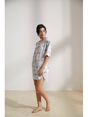 Купить Хлопковая туника свободного покроя с коротким рукавом HAYS 36222 в Украина в Lingerie.ua - Одяг для дому та відпочинку, Фото 9