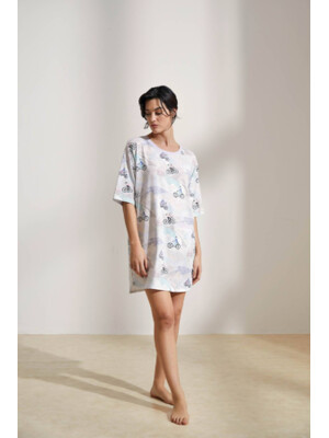 Купить Хлопковая туника свободного покроя с коротким рукавом HAYS 36222 в Украина в Lingerie.ua - Одяг для дому та відпочинку, Фото 8