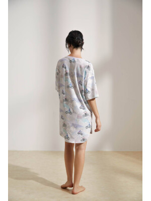 Купить Хлопковая туника свободного покроя с коротким рукавом HAYS 36222 в Украина в Lingerie.ua - Одяг для дому та відпочинку, Фото 4