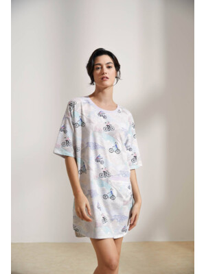 Купить Хлопковая туника свободного покроя с коротким рукавом HAYS 36222 в Украина в Lingerie.ua - Одяг для дому та відпочинку, Фото 13