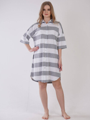 Купить Хлопковый халат рубашка на пуговицах VIENETTA 3090180000 в Украина в Lingerie.ua - Одяг для дому та відпочинку, Фото 6