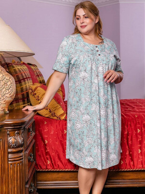 Купить Хлопковая ночная сорочка с коротким рукавом SABRINA I-11480 в Украина в Lingerie.ua - Одяг для дому та відпочинку, Фото 2