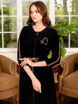 Купить Велюровый халат на молнии COCOON 22-1269 в Украина в Lingerie.ua - Одяг для дому та відпочинку, Фото 2