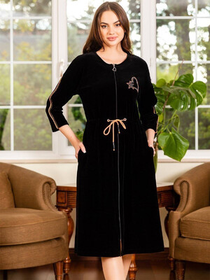 Купить Велюровый халат на молнии COCOON 22-1269 в Украина в Lingerie.ua - Одяг для дому та відпочинку, Фото 5