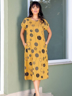 Купить Летнее платье из штапеля с коротким рукавом COCOON K2-2753 в Украина в Lingerie.ua - Одяг для дому та відпочинку, Фото 4