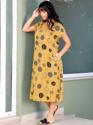 Купить Летнее платье из штапеля с коротким рукавом COCOON K2-2753 в Украина в Lingerie.ua - Одяг для дому та відпочинку, Фото 5