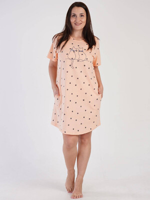 Купить Хлопковая туника большого размера с коротким рукавом VIENETTA 3100791929 в Украина в Lingerie.ua - Одяг для дому та відпочинку, Видео