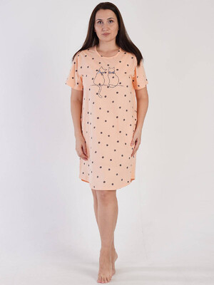 Купить Хлопковая туника большого размера с коротким рукавом VIENETTA 3100791929 в Украина в Lingerie.ua - Одяг для дому та відпочинку, Фото 5