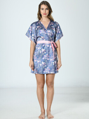 Купить Шовковий халат кімоно з квітковим принтом VIENETTA SATEEN 1608754982 в Украина