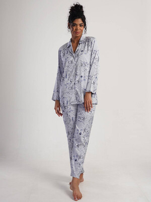 Купить Шелковая пижама с рубашкой на пуговицах VIENETTA 1616965364 в Украина в Lingerie.ua - Одяг для дому та відпочинку, Фото 2