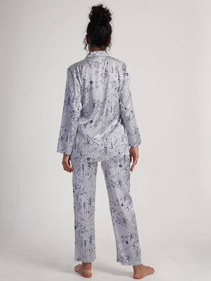 Купить Шелковая пижама с рубашкой на пуговицах VIENETTA 1616965364 в Украина в Lingerie.ua - Одяг для дому та відпочинку, Фото 3