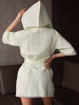 Купить Вафельный халат на запах с кружевом Ekke LINGERIE 170646 в Украина в Lingerie.ua - Одяг для дому та відпочинку, Фото 14