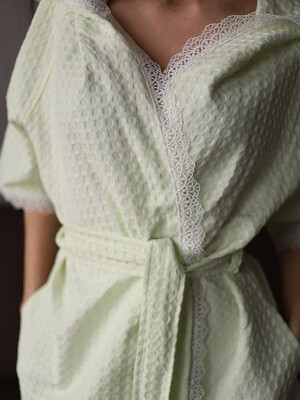 Купить Вафельный халат на запах с кружевом Ekke LINGERIE 170646 в Украина в Lingerie.ua - Одяг для дому та відпочинку, Фото 10