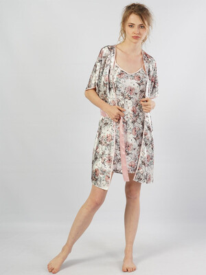 Купить Шовковий халат із коротким рукавом VIENETTA SATEEN 1609450000 в Украина