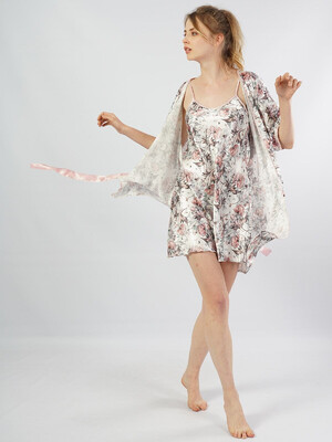 Купить Шелковый халат с коротким рукавом VIENETTA SATEEN 1609450000 в Украина в Lingerie.ua - Одяг для дому та відпочинку, Фото 9