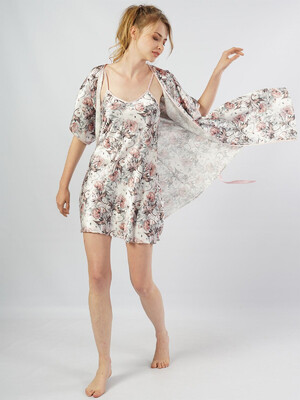 Купить Шелковый халат с коротким рукавом VIENETTA SATEEN 1609450000 в Украина в Lingerie.ua - Одяг для дому та відпочинку, Фото 3