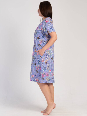 Купить Хлопковый халат на молнии с коротким рукавом VIENETTA 3110100200 в Украина в Lingerie.ua - Одяг для дому та відпочинку, Фото 3